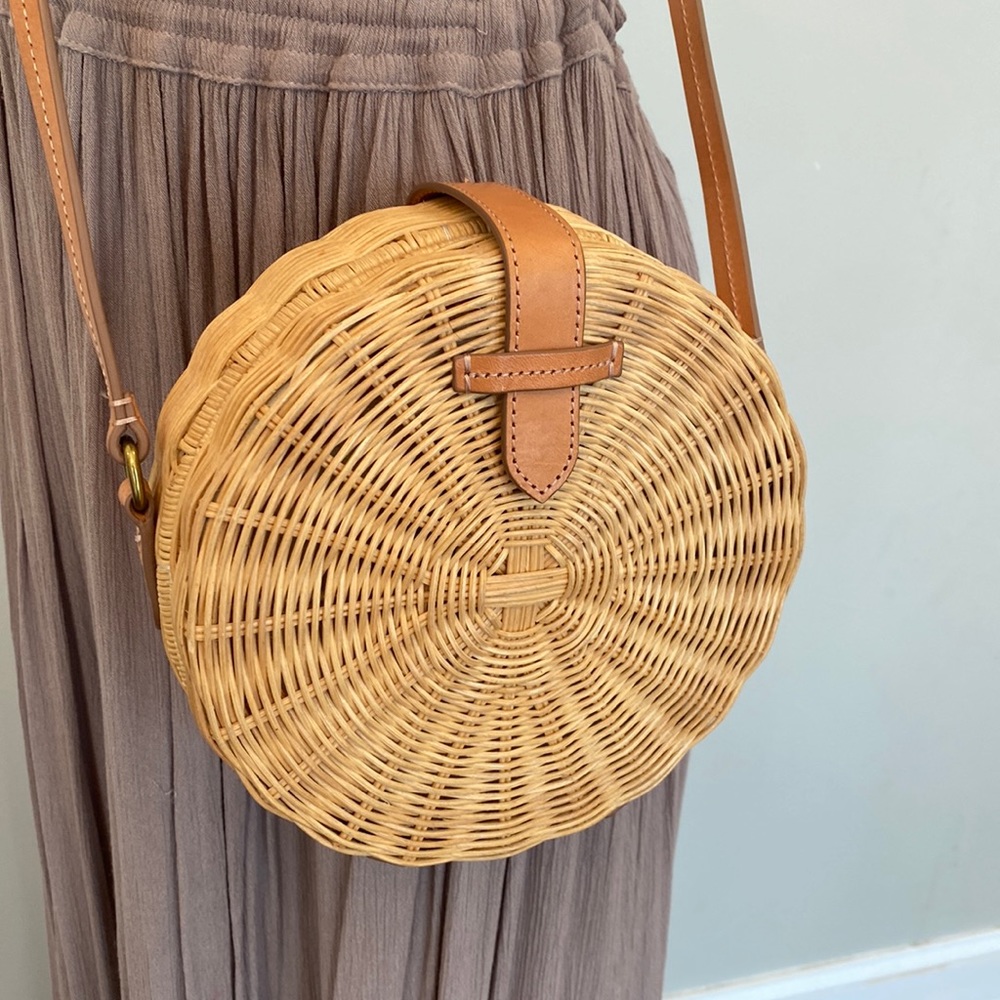 J. Crew Rattan Wicker Round Purse